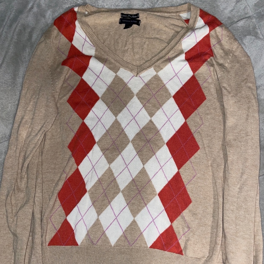 Argyle Tommy Hilfiger Women’s Sweater - L